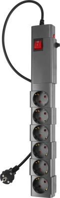 Сетевой фильтр Buro 600SPro-16-3-G 3м (6 розеток) графитовый (коробка)