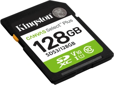 Флеш карта SDXC 128GB Kingston SDS3/128GB Canvas Select Plus V10 w/o adapter