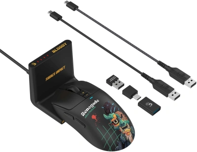 Мышь A4Tech Bloody R72 Ultra Duo Renegade черный оптическая 20000dpi беспров. USB/USB-C 7but