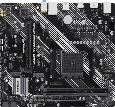 Материнская плата Asus PRIME B550M-K ARGB Soc-AM4 AMD B550 2xDDR4 mATX AC`97 8ch(7.1) GbLAN RAID+HDMI+DP