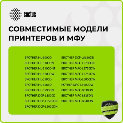 Печка в сборе Cactus CS-FU-BR-HL5200-NC (D008AE001/D0096U001/D008AL001/D00V9P001) (новая) для Brother HL-L5000/L5100/L5200/5580/5590, DCP-L5500/L5600/L5650, MFC-L5700/L5750/L5755/L5800/L5900/8530/8535/8540 100000стр.