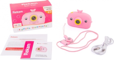Фотоаппарат Rekam iLook K430i розовый 20Mpix 2" 720p microSD CMOS/Li-Ion