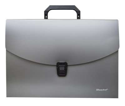 Портфель Silwerhof Гальвано 322716-01 6 отдел. A4 пластик серебристый металлик