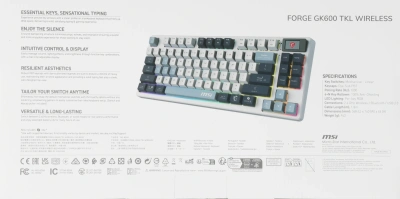 Клавиатура MSI GK600 механическая белый/синий USB беспроводная BT/Radio Multimedia for gamer LED (S11-43RUP01-HH9) кабель 1.8м