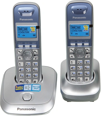 Р/Телефон Dect Panasonic KX-TG2512RUS серебристый (труб. в компл.:2шт) АОН