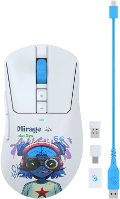 Мышь A4Tech Bloody R73 Pro белый/рисунок оптическая 26000dpi беспров. USB/USB-C 7but (R73 PRO NYX MIRAGE)
