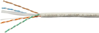 Кабель Cabeus UTP-4P-CAT.6-SOLID-LSZH-GY кат.6 U/UTP 4 пары LSZH внутренний 305м серый