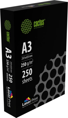 Бумага Cactus CS-LPA3250250 A3 марка A/250г/м2/250л./белый CIE170% для лазерной печати
