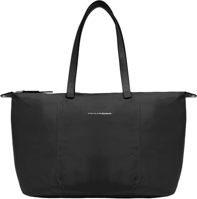 Сумка женская Piquadro Lyra BD6723W92T/N с отделением для ноутбука 15.6" черная ткань/натур.кожа