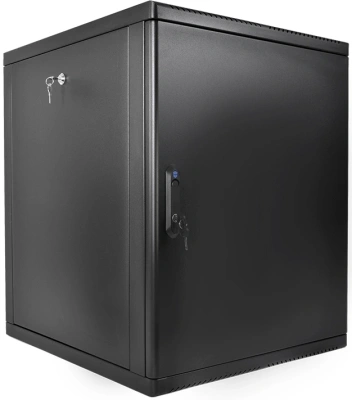 Шкаф коммутационный ЦМО (ШРН-М-15.650.1-9005) настенный 15U 600x650мм пер.дв.металл направл.под закл.гайки 120кг черный 581мм 27.36кг 180град. 745мм IP20 сталь