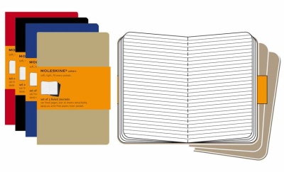 Блокнот Moleskine CAHIER JOURNAL QP321 XLarge 190х250мм обложка картон 120стр. линейка черный (3шт)
