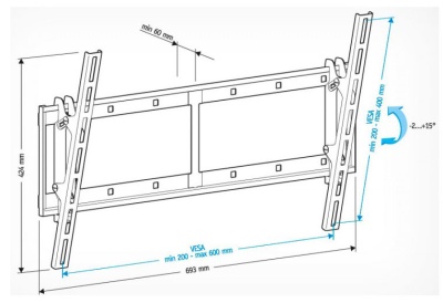 Кронштейн для телевизора Holder LCD-T6606 черный 32"-90" макс.60кг настенный наклон