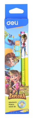 Карандаш ч/г Deli EU52900-1 Explora 2B тополь кор.европод. (1шт) ластик