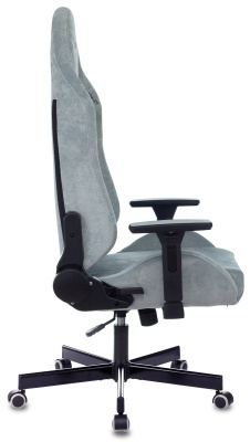 Кресло игровое Knight N1 Fabric серо-голубой Light-28 с подголов. крестов. металл