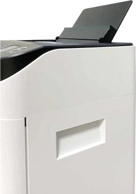 Шредер Office Kit SA150M (1,9х15) белый/черный с автоподачей (секр.P-5) фрагменты 8лист. 22лтр. скобы