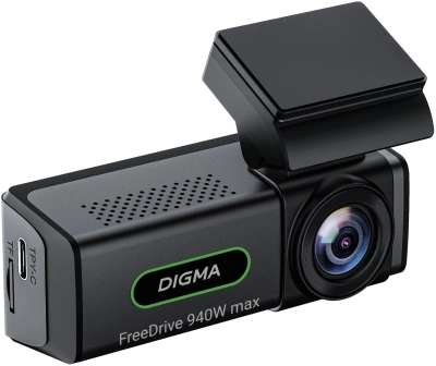 Видеорегистратор Digma FreeDrive 940W max черный 4Mpix 2160x3840 170гр. карта в комплекте:32Gb Allwinner