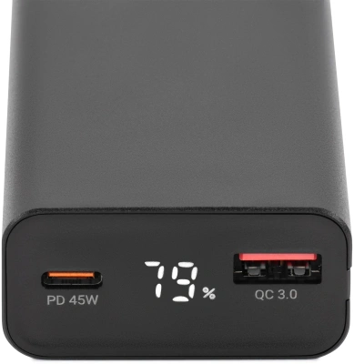 Мобильный аккумулятор Digma DGPF10E 10000mAh QC3.0/PD3.0 45W 4.5A USB-A/USB-C черный (DGPF10E45ABK)