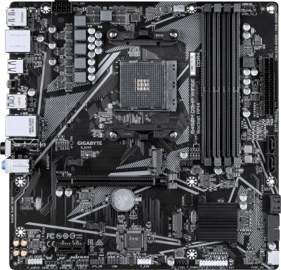 Материнская плата Gigabyte B450M D3HP WF6E Soc-AM4 AMD B450 4xDDR4 mATX AC`97 8ch(7.1) GbLAN RAID+HDMI+DP