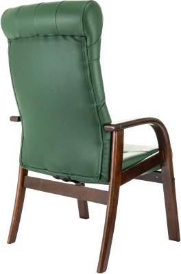 Кресло Бюрократ T-9928WALNUT-CF зеленый кожа на ножках дерево