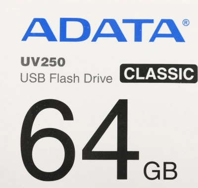Флеш Диск A-Data 64Gb UV250 AUV250-64G-RBK USB2.0 серебристый