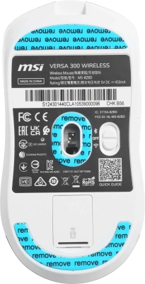 Мышь MSI VERSA 300 W MS-8ZBD белый оптическая 8000dpi беспров. BT/Radio USB 5but (S12-4301440-CLA)