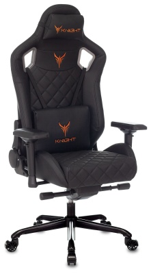 Кресло игровое Knight TITAN черный ромбик экокожа с подголов. крестов. металл