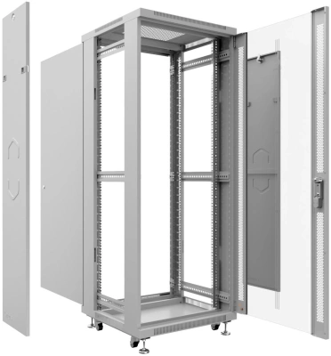 Шкаф коммутационный Cabeus (SH-05C-18U60/80) напольный 18U 600x800мм пер.дв.стекл металл 800кг серый 700мм 57.2кг 220град. 988мм IP20 сталь