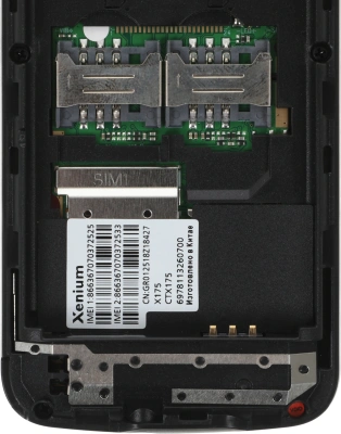 Мобильный телефон Xenium X175 черный моноблок 2Sim 1.77" 128x160 Nucleus GSM900/1800 MP3 FM