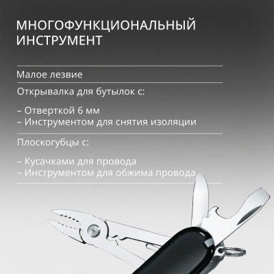 Нож перочинный Victorinox SwissChamp (1.6795.3) 91мм 33функц. черный карт.коробка