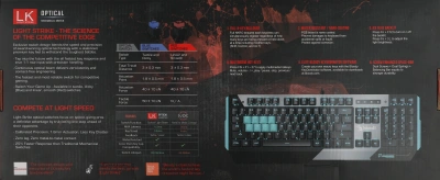 Клавиатура A4Tech B865 механическая серый/черный USB for gamer LED (B865 ICE BLUE) кабель 1.8м