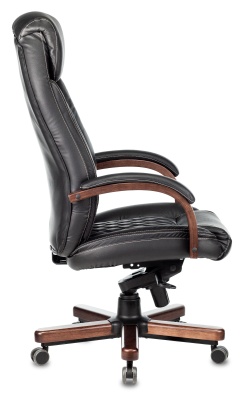 Кресло руководителя Бюрократ T-9924WALNUT черный кожа крестов. металл/дерево