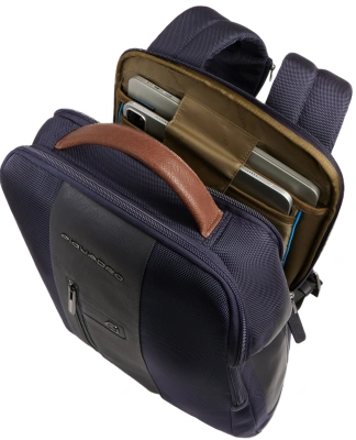 Рюкзак мужской Piquadro Brief2 CA4818BR2/BLUCU темно-синий/коричневый нейлон/натур.кожа