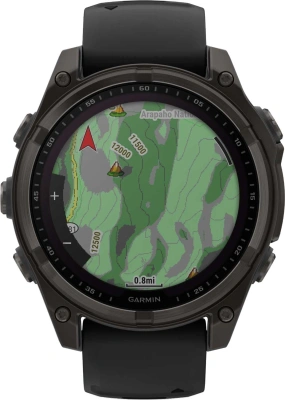 Смарт-часы Garmin Fenix 8 Solar Sapphire 47мм 1.3" корп.серый рем.черный (010-02906-11)