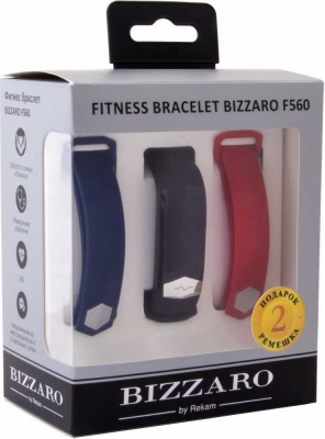 Фитнес-трекер Rekam Bizzaro F560 OLED корп.:черный рем.:черный (2202000017)