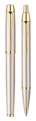 Набор ручек Parker IM Core TK223 (2093217) Brushed Metal GT подар.кор. ручка роллер, ручка шариковая сменный стержень 1стерж. кругл.