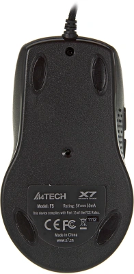 Мышь A4Tech V-Track F5 черный/рисунок оптическая 3000dpi USB 6but