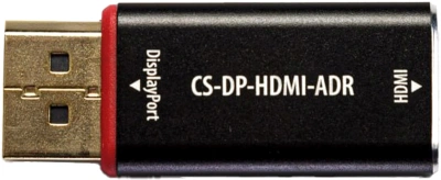 Переходник аудио-видео Cactus CS-DP-HDMI-ADR DisplayPort (m)/HDMI (f) позолоч.конт. черный