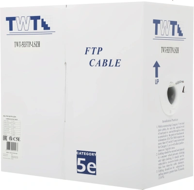 Кабель информационный Lanmaster TWT-5EFTP-LSZH кат.5E FTP 4 пары 24AWG LSZH внутренний 305м белый