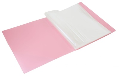 Папка с 60 прозр.вклад. Бюрократ Минерал GEM60PIN A4 пластик 0.7мм торц.карм с бум. встав розовый аметист