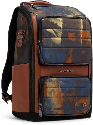 Рюкзак мужской Piquadro Oberon CA7278W150/CAMOCU коричневый/оранжевый нейлон/натур.кожа
