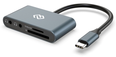 Устройство чтения карт памяти USB Type-C Digma CR-CA2512-G серый
