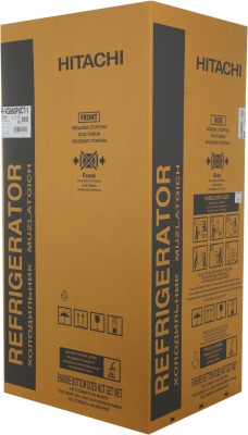 Холодильник Hitachi R-VG660PUC7-1 GBK 2-хкамерн. черный стекло инвертер