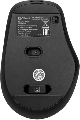 Мышь Оклик 417MW черный оптическая 3200dpi беспров. BT/Radio USB 6but (1677300)