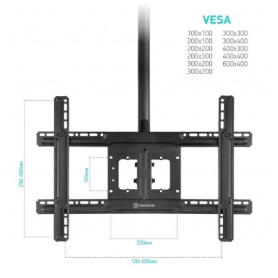 Кронштейн для телевизора Onkron N2L черный 32"-80" макс.68кг потолочный наклон