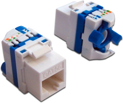 Модуль Lanmaster Tooless LAN-TK45U5E/180-WH информ. Keystone RJ45 кат.5E UTP бел. (упак.:1шт)
