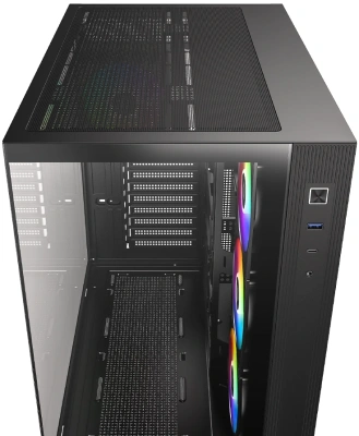 Корпус ID-Cooling View 510 черный без БП ATX 10x120mm 2x140mm 1xUSB3.0 audio bott PSU