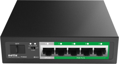 Коммутатор Netis P106GC (L2) 5x1Гбит/с 1SFP 4PoE 55W неуправляемый
