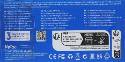 Накопитель SSD Netac PCIe 3.0 x4 128GB NT01N930E-128G-E4X N930E Pro M.2 2280