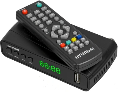 Ресивер DVB-T2 Hyundai H-DVB520 + WiFi-адаптер черный
