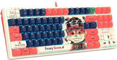 Клавиатура A4Tech AT87 Proxy Boom бежевый/красный USB for gamer LED (AT87) кабель 1.8м